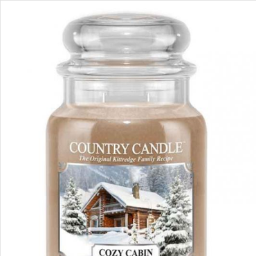  Country Candle - Cozy Cabin - Duży słoik (652g) 2 knoty Świeca zapachowa